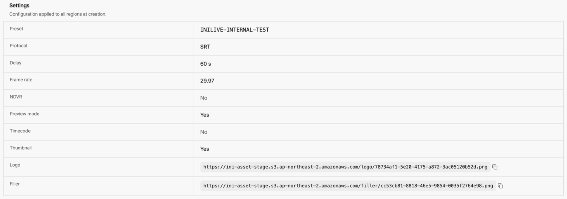 live streaming detail setting